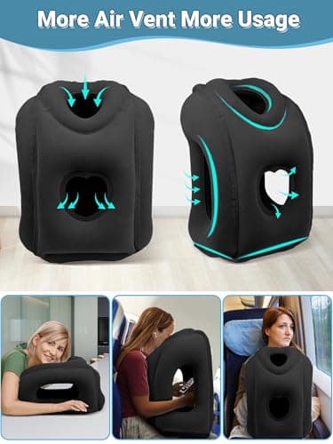 Maliton Inflatable Travel Pillow, Airplane Neck Support for Long Flights — view 4