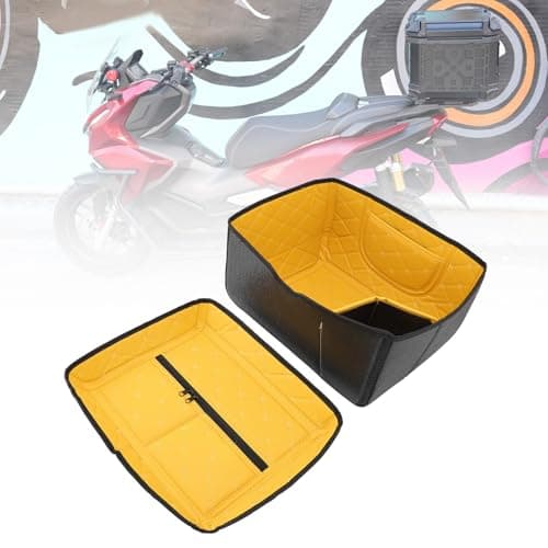SIXRUN Top Box Liner PU Leather Tail Box Inner Bag 45L Motorcycle Trunk Case Pad with Padding Wear Resistant Universal Fit for Commuters Touring Riders (Yellow) — view 2