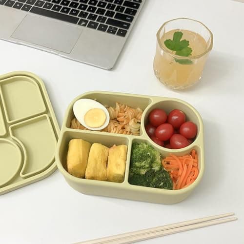 Silicone Lunch Containers 750ml 4-Compartment Leakproof Divider — view 5