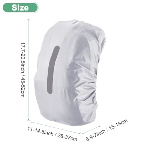 M METERXITY Waterproof Backpack Rain Cover, 30L-40L Waterproof Backpack Cover, Bag Rain Cover with a Vertical Reflective Strap for Hiking/Biking/Camping/Outdoor Traveling [Silver] — view 3