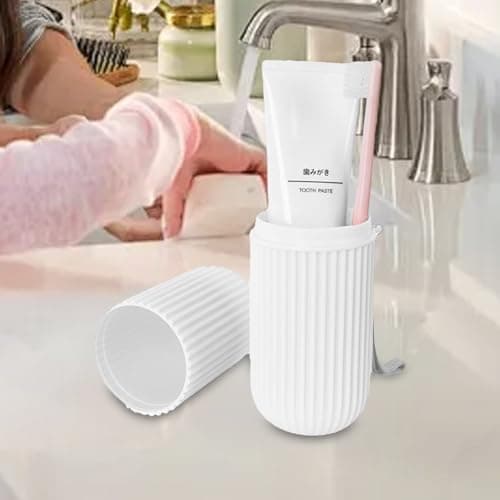 Portable Toothbrush Container - PP Lightweight Travel Wash Cup Holder Compact Size, Practical Toiletry Organization Accessory, Use Hygiene Storage Case, Detachable Design Holder with Secure Closu — view 3