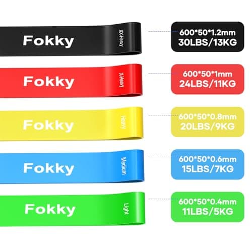 Fokky Resistance Bands, 5 Pcs Natural Latex Exercise Bands — view 2