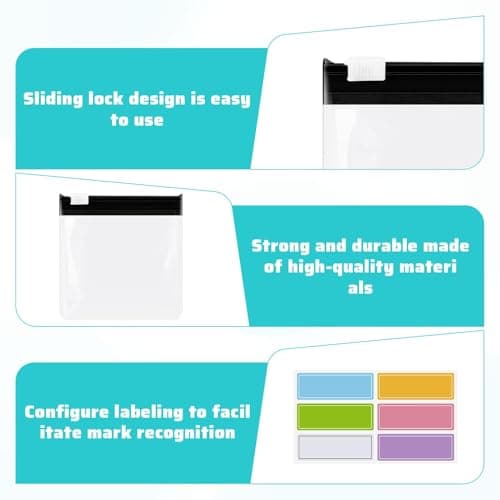 22Pcs Pill Pouch Bags Set,Zippered Pill Pouches with Label Reusable,Medicine Bag for Travelling,Zippered Pill Pouches,Clear Plastic Portable Pill Baggies for Pills Storage — view 3