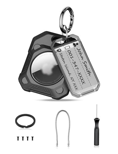 PROfezzion Secure Air Tag Holder with Metal Wire Cable, Key Rings & Key Tag