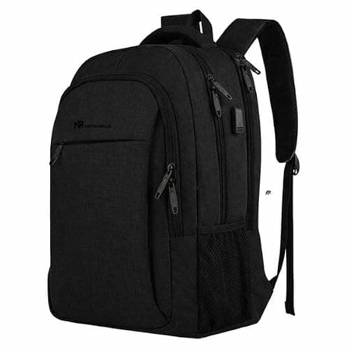 NEXURGE Laptop Backpack 15.6 Inch, Water-Resistant Business Travel Backpack with USB Charging Port, Anti-Theft Rucksack with Luggage Strap, Cabin Work & College Backpack for Men & Women (Black) — view 2
