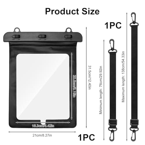 Universal Waterproof Case, Tablet Transparent Water Resistant Protective Case for IPad Samsung Huawei for New iPad 9 8 7 iPad Air 2 Huawei MediaPad T3 Samsung Galaxy Tablets Up to 10.2 inch — view 4
