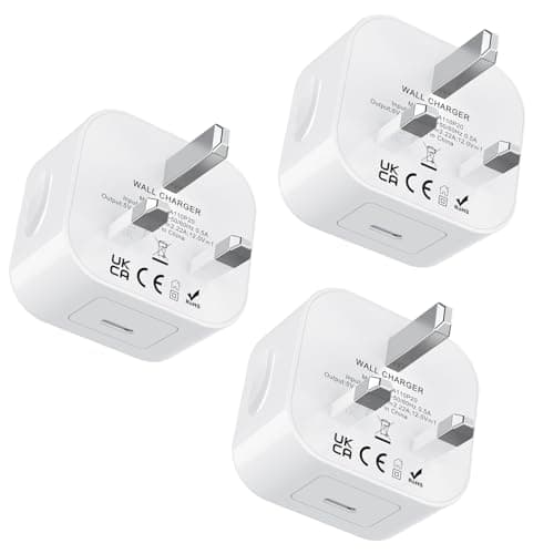 USB C Charger 3Pack iPhone Charger 20W USB C Fast Plug UK Power Adapter