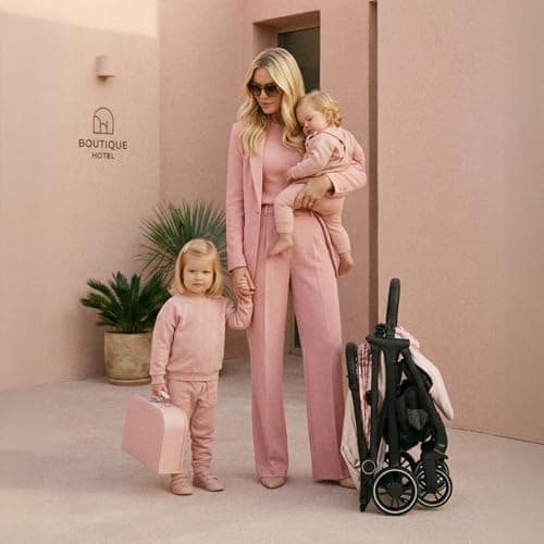 My Babiie MBX6 Autofold Stroller – from Birth to 4 Years (22kg), Foldable & Compact, Lightweight, Travel Buggy for Toddlers, Pushchair Includes Rain Cover - Pink Leopard — view 2