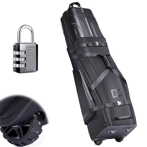CHAMPKEY Golf Travel Bag Flight with Wheels | With Sturdy Plastic Hard Case Top | Premium Oxford Fabric Golf Bag - High Performance Bag Travel Case