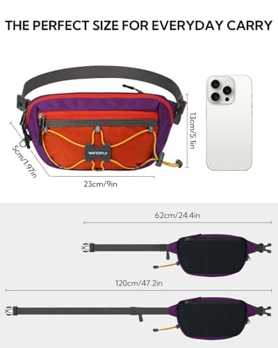 Waterfly Bum Bag Fanny Pack Waist Packs with RFID Blocking Purple-Orange — view 3