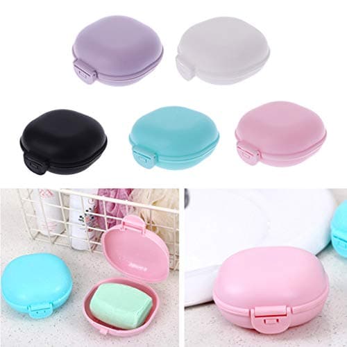 GuoQiao Bathroom Dish Plate for Case Home Shower Travel Hiking Holder Container Soap Box Purple — view 2