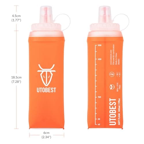 UTOBEST Soft Flask 500ml*2, Collapsible Hydration Water Bottle — view 4