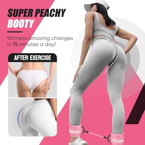 KUZARO Resistance Bands with Ankle Straps, Glute and Leg Workout for Women — view 3
