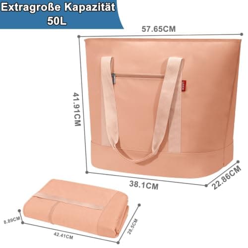 LHZK Jumbo Insulated Cooler Bag, Heavy Duty PU Insulated Grocery Bag, 50L — view 2