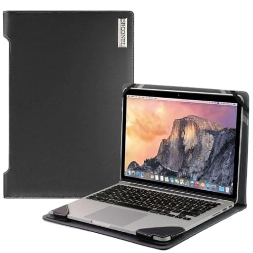 Broonel - Profile Series - Black Leather Laptop Case Compatible With Dell Latitude 5330 2-in-1 13.3"