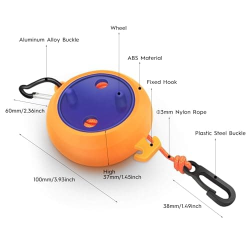 Retractable Travel Clothes Line 8m Portable Laundry Rope Camping Washing Line Anti Winding Washing Line Clothes airer Hanger Adjustable Drying Lines, for Travel Holiday Outdoor Indoor(Orange) — view 2