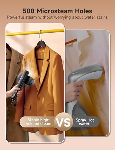 Sundu Steamer for Clothes, Portable 2 In 1 Travel Steamer Iron,15s Fast Heat-up, 4 Modes, LED Display, 20 Minutes of Continuous Ironing Handheld Garment Steamer for Travel and Home Black — view 5