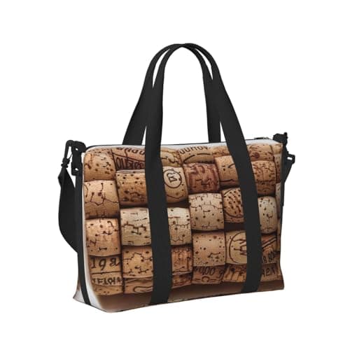 Wine Cork Print Foldable Travel Duffel Bags, Sports Gym Bag Outdoor Weekend Bag Crossbody Bag for Air, Travel Holdall, Fitness, Short Breaks for Women Men — view 3