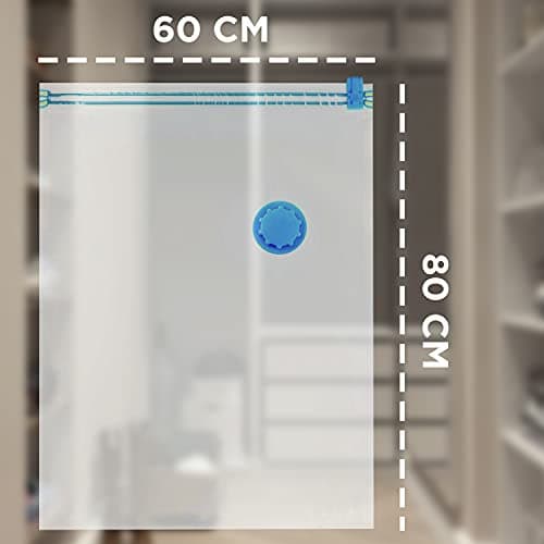 KEPLIN Vacuum Storage Bags | Maximise Space and Store Clothes, Bedding, Towels, Duvet & Pillow | Space Saver Air Suction Bag with Secure Double Zip + Valve | 6 Pack Large (60cm x 80 cm) — view 6