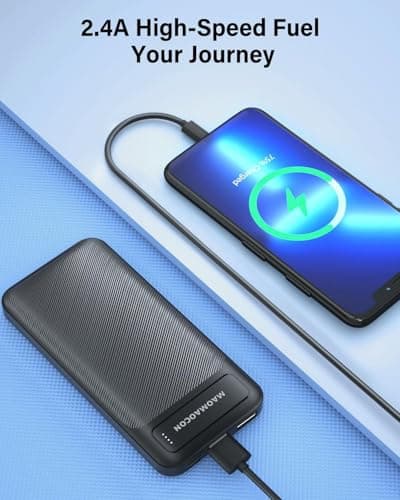 【2-PACK】 Power Bank 10600mAh Fast Charging PD20W USB C Portable Charger Output and Input for Smartphones, Tablets and more （Black&White） — view 3