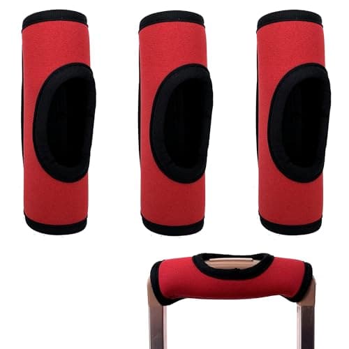 KOSTOO Neoprene Luggage Handle Wrap Soft Grip Handle Cover Luggage Identifier with Hollow Design for Suitcases Luggage Travel Accessories (3 PCS Red)