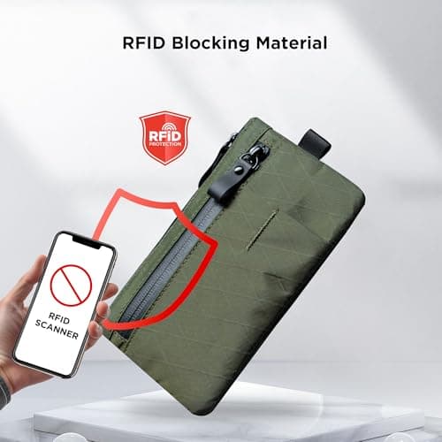 ALPAKA Zip Clutch, Men's Zipper Wallet with Card Slot for Travel, Green — view 3
