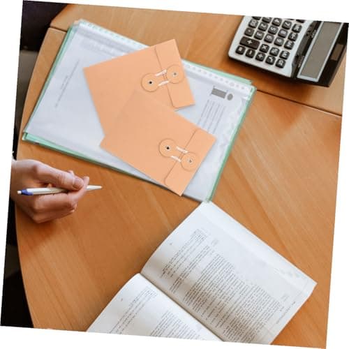 DEARMAMY 25pcs Kraft Paper Envelope Filing Envelope for Office Accessory Kraft String File Folder for Receipt Storage and Packing Pouches — view 5