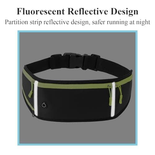 ZYHUI Running Belt Reflective Waist Bags Large Capacity Belt Bag with Zipper Jogger Pouch Hold Phone Bottle (Blue) — view 5