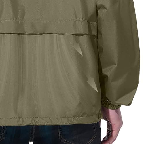 Waterproof Jacket Men Lightweight Packable Raincoat With Pockets Breathable Windproof Rain Coat Casual Softshell Hiking Cycling Outdoor Clothes Army Green L — view 5