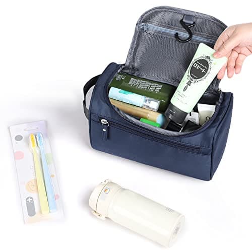 Toiletry Bag, Etercycle Hanging Wash Bag Travel Toiletry Bag Waterproof Bathroom Bag for Men and Women Travel Toiletry Makeup Organizer (Navy Blue) — view 5
