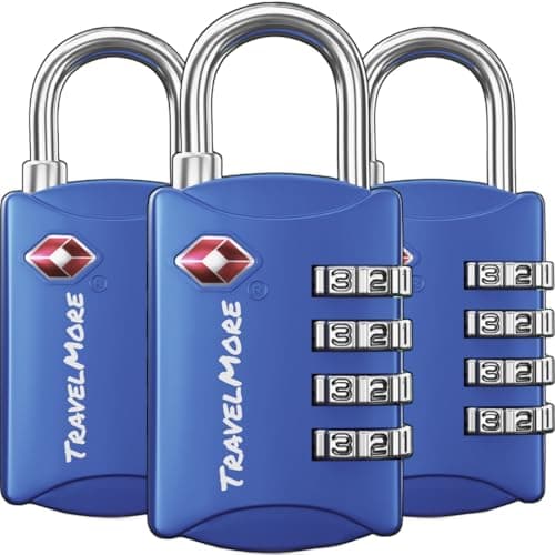 TravelMore TSA Approved Luggage Locks, Travel Padlocks for Suitcases