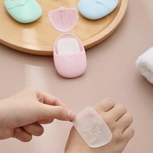 3-Pack Portable Travel Soap Sheets, 150Pcs Travel Soap Sheets Backpacking Essentials Disposable Travel Wash Hand for Home Travel Camping and Outdoor Activities, Easy to Clean Mini Soap Paper — view 5