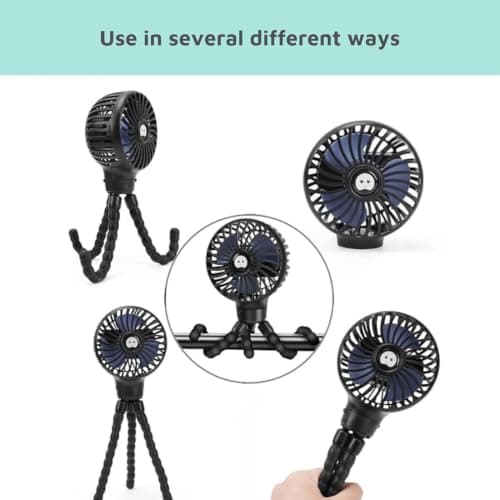 Rechargeable Octopus Pram & Stroller Fan - Keep Baby Cool on the Go，Pink — view 6
