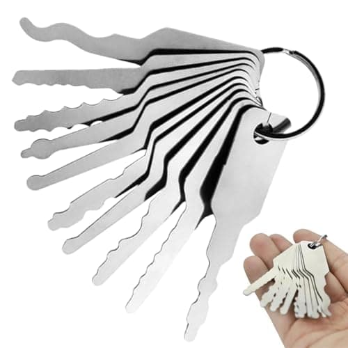Universal 10-Piece Lock Picking Kit, Emergency Skeleton Keys for Any Lock Type, Versatile Lock Pick Set for Doors, Windows, Cars & Safe Boxes, Portable Keychain Tool, Quick Access in Urgent Situations