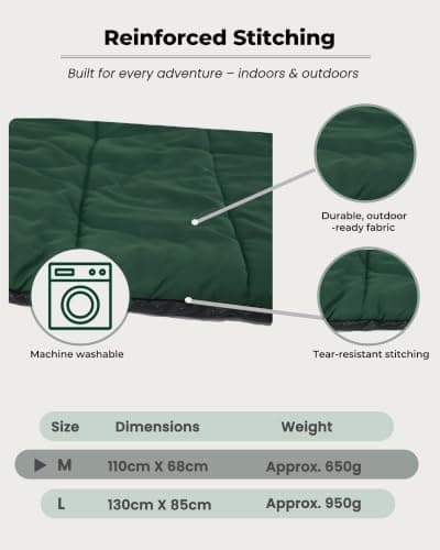 EpicRove Dog Blanket for Travelling Waterproof - Non-Slip Dog Mat 110 x 68 cm, Washable Dog Bed - Outdoor, Travel & Car Boot Comfort Cushion for Dogs & Cats (Green) — view 3