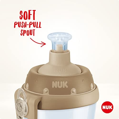 NUK Sports Cup Toddler Cup with Chameleon Effect | 24+ Months | 450 ml | Leak-Proof, Easy-Open/Close Push-Pull Spout | Colour Changing | Clip & Cap | Peacock (Pink) — view 3