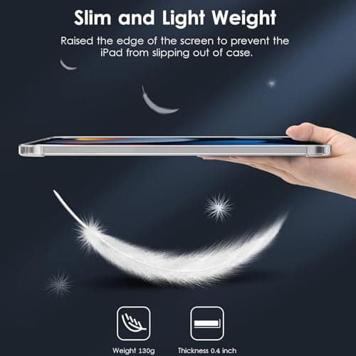 GALTD Clear Case for iPad 10.2-Inch 9th/8th/7th Generation, 2021/2020/2019 Model, iPad 9/8/7, Soft TPU Shockproof Transparent Back Bumper Cover with Raised Edge — view 6