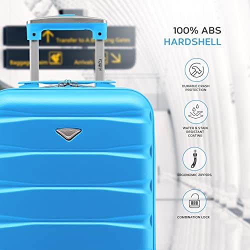 Flight Knight 55x40x20 Ryanair Priority Cabin Suitcase, Also for EasyJet, Jet2, Lightweight,ABS Hard Shell, Durable 4-Wheel Cabin Case, Carry-On Size 10kg Hand Luggage, Travel Bag- 55 x 40 x 20 — view 2
