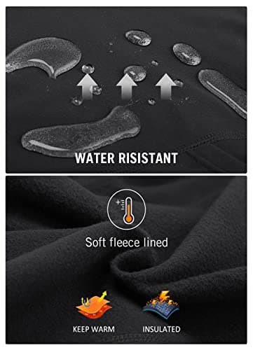 baleaf Women's Fleece Lined Leggings Cycling Waterproof Trousers Winter Running Pants with Zip Pockets High Waisted Hiking Tights Black L — view 3