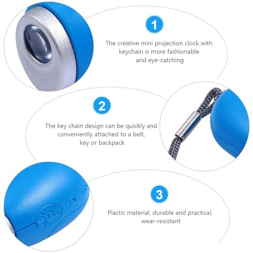 TOKIDNY Mini Projection Clock Portable LED Time Projector in Blue Plastic — view 6