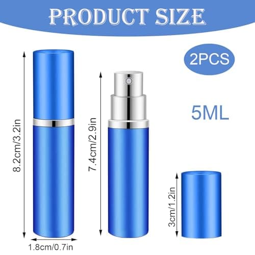 HX YUEGOUHUI 2 Pcs Perfume Atomiser 5ml Portable Refillable Perfume Bottle Mini Travel Spray Bottle Compact Fragrance Decanter for Travel and Daily Use Fit for Pocket Handbag Men and Women — view 2