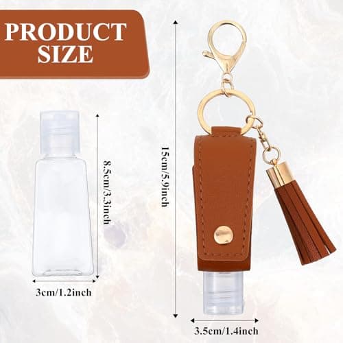 guduling 3 Pcs Hand Sanitiser Keyring,30 ml Hand Sanitiser with Clip, with Clip – Refillable Mini Hands Sanitizer Keychain for Travel, Lotion, Liquid Soap or Shampoo (Black, Pink, Brown) — view 2