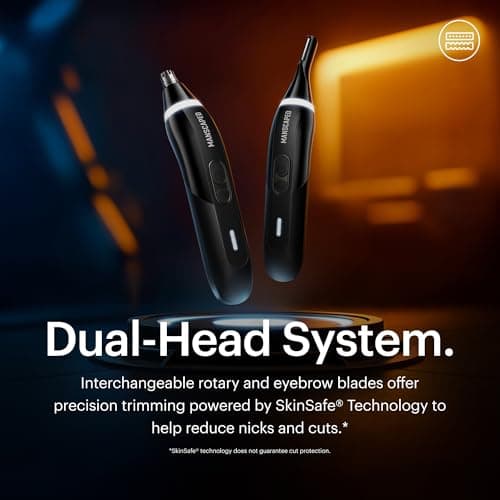 MANSCAPED® Weed Whacker® 3.0 PRO - Men's Electric Nose, Ear & Eyebrow Hair Trimmer – SkinSafe® Dual-Head System, LED Spotlight, Waterproof, Rechargeable, Travel Lock, Eyebrow Comb Attachment — view 6