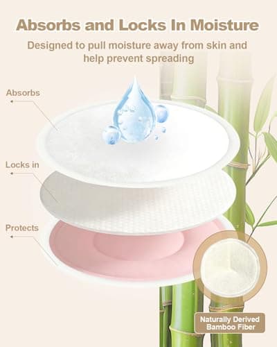 Oiomniv Reusable Breast Pads, 14 Pack, 4.7 Inch Washable Nursing Pads — view 4