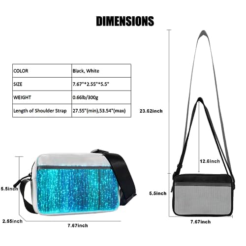 lumisonata Light up Purse Rechargeable LED Fanny Pack Unique Purses for Women Festival Essentials Rave Bag for Party, Disco, Carnival (White) — view 5