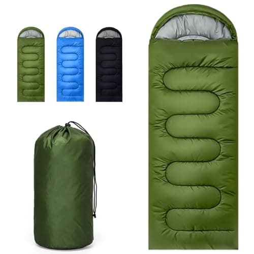 Sleeping Bags for Adult and Kids - Ultralight 3 Season Sleeping Bag for Cold Weather, Compact Backpacking Camping Sleeping Bag for Girls Boys, Lightweight Sleeping Bags for Outdoor Camping (Green)