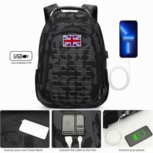 Houart 40L Tactical Military Rucksack Waterproof Backpack with USB Port — view 5
