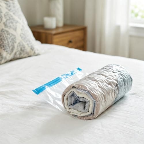 YINKUOSSAA 10 Pcs Roll Up Vacuum Bags for Travels, Reusable No Pump Vacuum Compression Bags for Travel Space Saver Bagss, for Suitcase Storage Bag Holiday Travel Essentials(35x50cm) — view 6