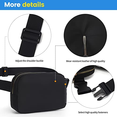 Invool Bum Bag for Women Men, Fanny Pack with Adjustable Straps Crossbody Fashion Waist Pack, Running Belt Bag for Travel Workout Cycling Hiking — view 3