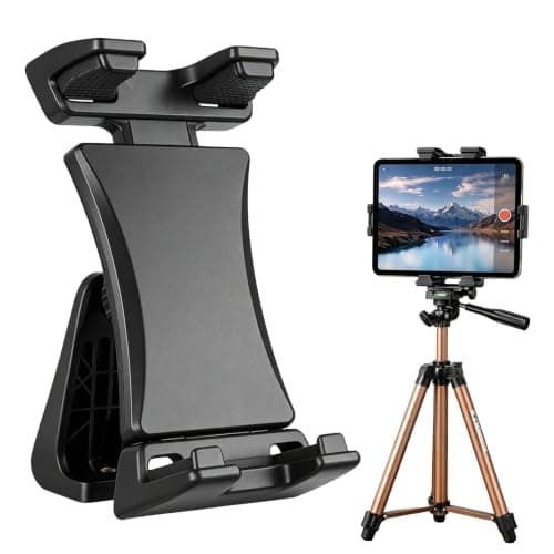 Lyyixbix Tripod Mount Adapter, 120mm Universal Tablet Clamp Holder (Black)